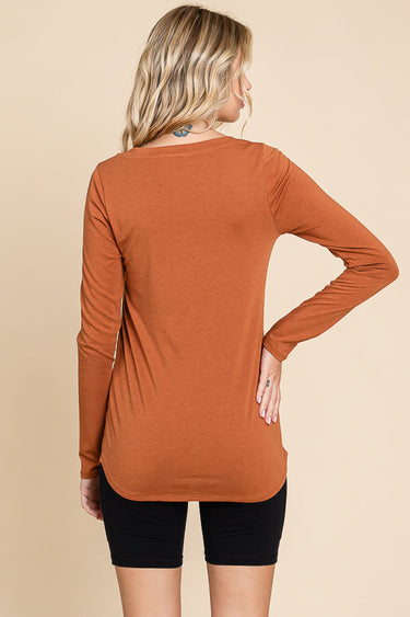 SCOOP NECK LSLV FITTED TOP