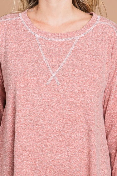 HIGH & LOW HEMLINE REVERSE STITCH TUNIC